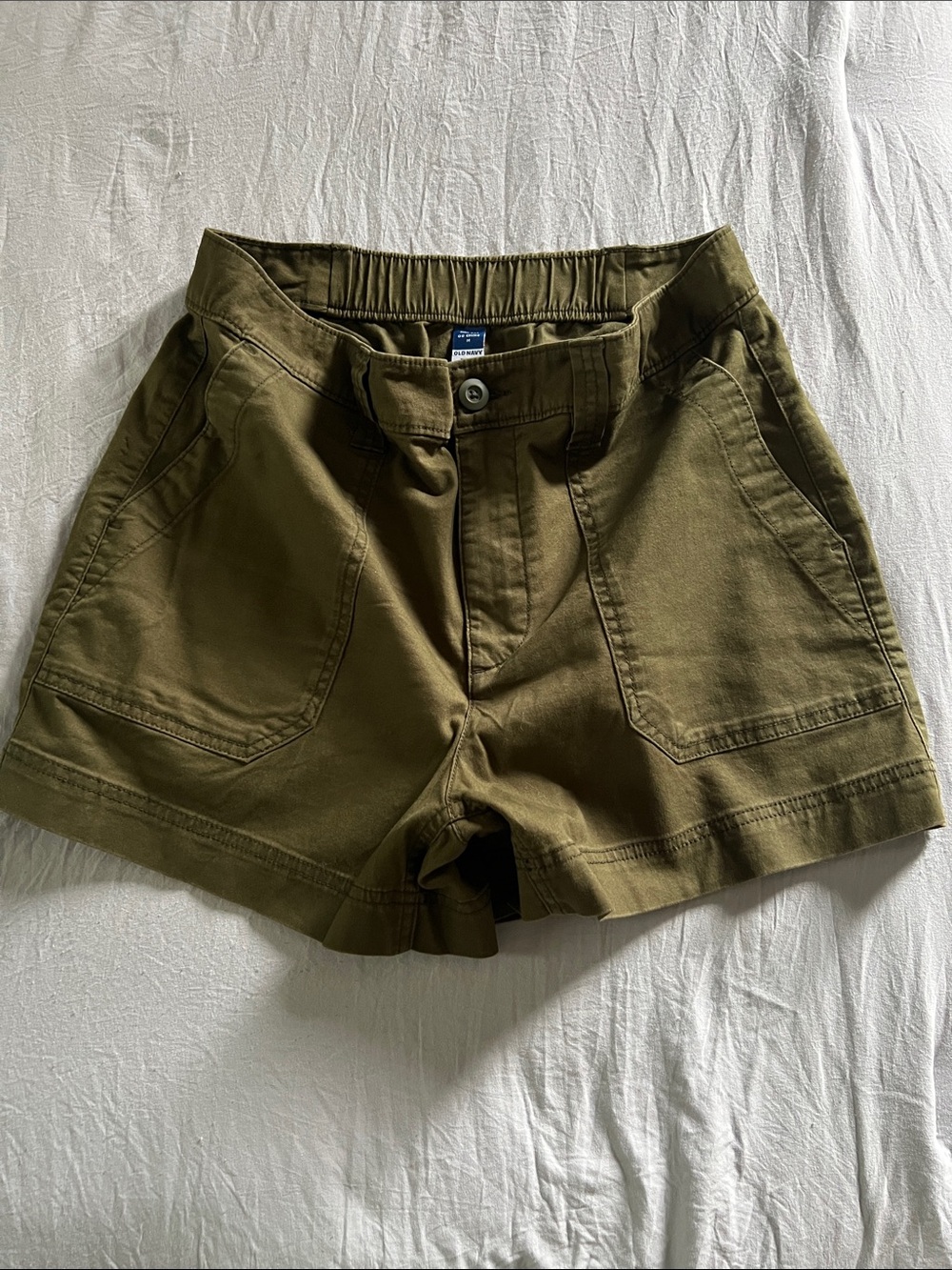 Olive Green Women's Utility Cotton Shorts- Old Navy